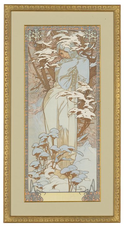 Las Cuatro Estaciones: Invierno, 1900 de Alphonse Mucha