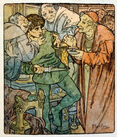 Ilustración de Alphonse Mucha de "Clio", una obra del autor francés Anatole France. 1900. Mucha (1860-1939) fue un pintor checo del Art Nouveau de Alphonse Mucha