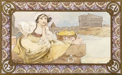Chica italiana, 1900 de Alphonse Mucha