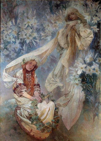 La Madonna al Lirio de Alphonse Mucha