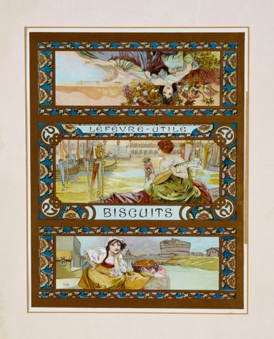 Lefevre-Utile, Galletas, c.1910 de Alphonse Mucha