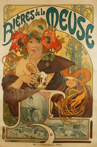 Cerveza Meuse, 1897 de Alphonse Mucha