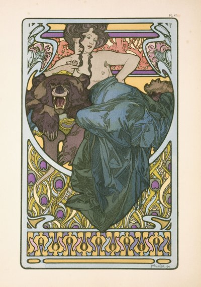 Placa 47 del libro Documentos Decorativos de Alphonse Mucha