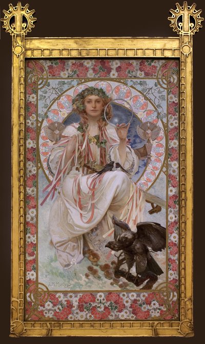 Retrato de Josephine Crane Bradley en Slavia de Alphonse Mucha