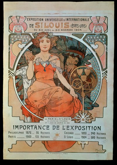 Cartel de la Exposición Universal e Internacional ... de Alphonse Marie Mucha