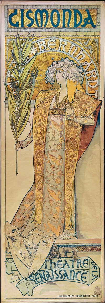 Sarah Bernhardt. Póster de Alphonse Marie Mucha