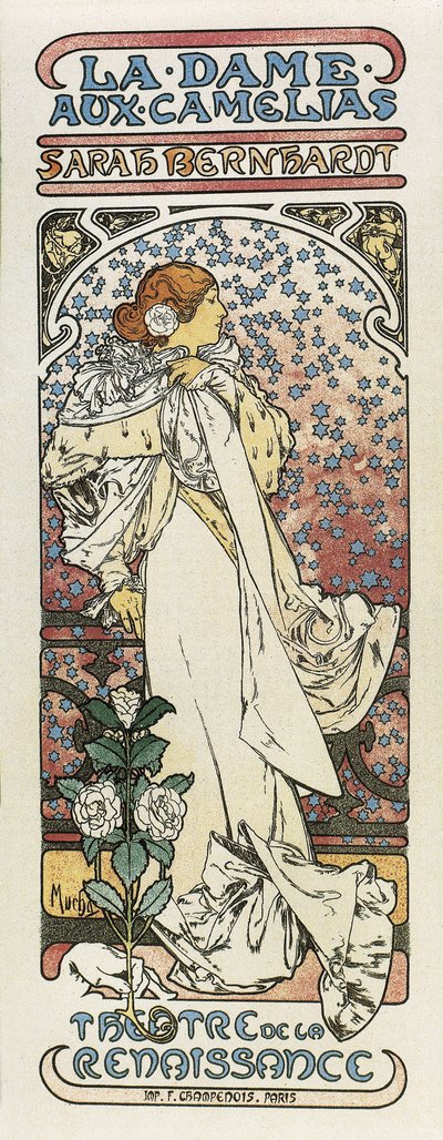 La dama de las camelias. 1896 (litografía) de Alphonse Mucha