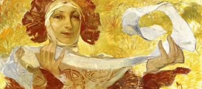 Mujer con cinta, c. 1902-1903 de Alphonse Mucha