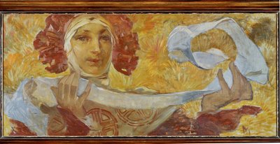 Mujer con pañuelo de Alphonse Marie Mucha