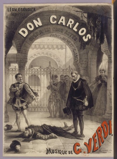 Póster para la ópera Don Carlos de Giuseppe Verdi, 1867 de Alphonse Marie Neuville de