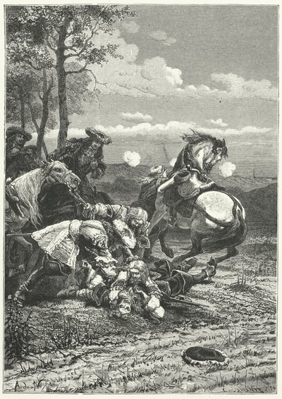 Muerte del Mariscal Turenne en la Batalla de Salzbach de Alphonse Marie de (after) Neuville