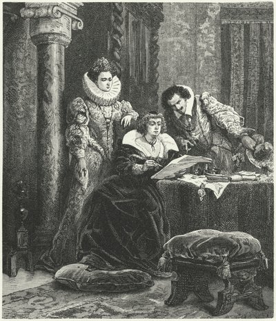 María de Médici en consulta con Concino Concini y Leonora Dori de Alphonse Marie de (after) Neuville