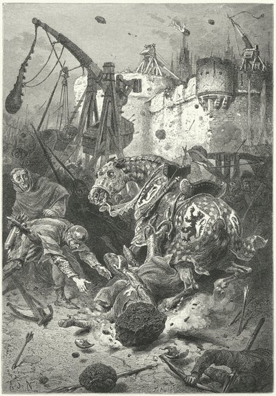 La muerte de Simón de Montfort en el sitio de Toulouse de Alphonse Marie de (after) Neuville