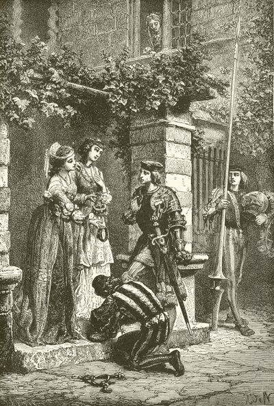 Bayard despidiéndose de las damas de Brescia de Alphonse Marie de Neuville