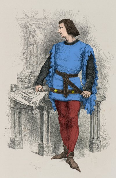 Retrato del rey Carlos 5 el Sabio (Grabado) de Alphonse Marie de Neuville