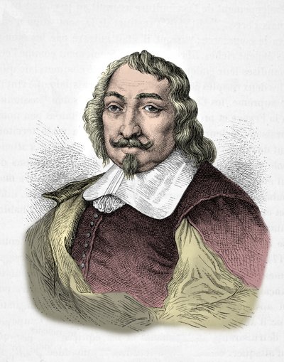 Retrato de Samuel de Champlain (Grabado) de Alphonse Marie de Neuville