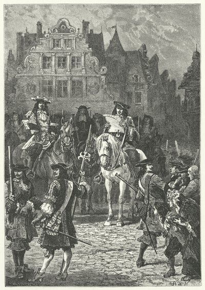 Proclamación de la revocación del Edicto de Nantes por Luis XIV, 1685 de Alphonse Marie de after Neuville