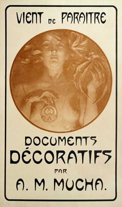 Anuncio del monográfico Documentos Decorativos de Alphonse Mucha, 1902 de Alphonse Mucha