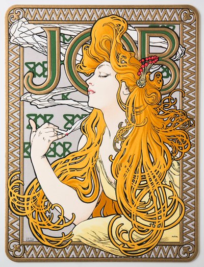 Cartel publicitario para el papel de seda Job, 1897 de Alphonse Mucha