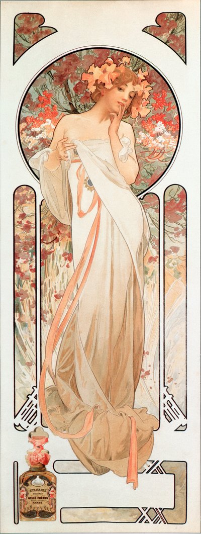 Cartel publicitario de Alphonse Mucha para la fragancia “Sylvanis essence”, 1899 - Colección privada de Alphonse Mucha