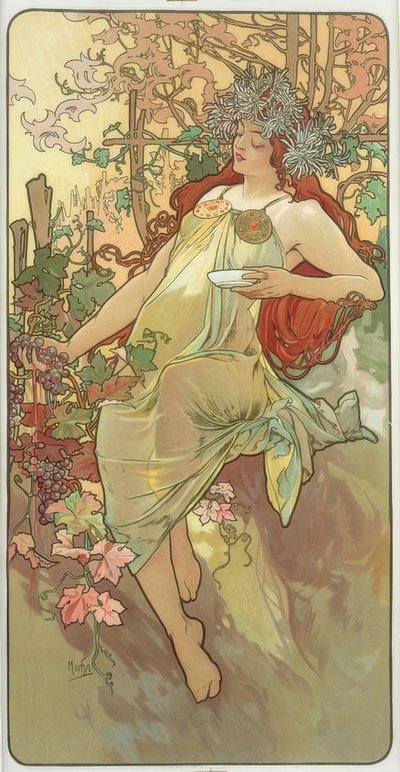 Otoño de Alphonse Mucha