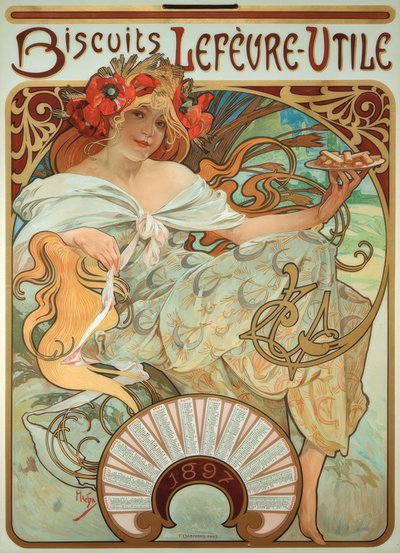 Galletas Lefèvre-Utile de Alphonse Mucha