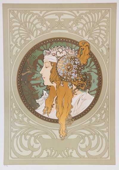 Cabezas bizantinas: Rubia, 1897 de Alphonse Mucha
