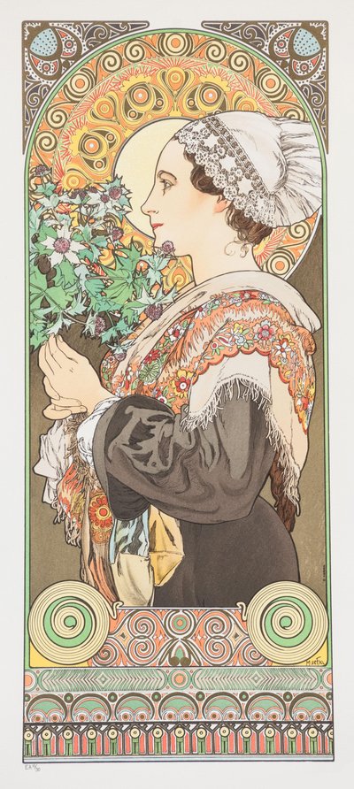 Chardon de Grève. Cardo de las arenas, 1902 de Alphonse Mucha
