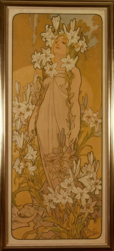 El lirio de Alphonse Mucha