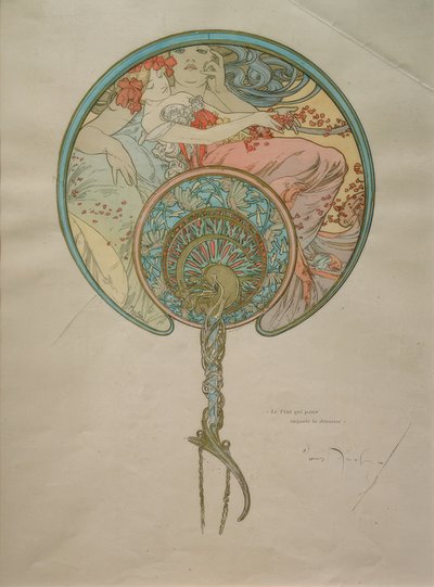 Diseño para un abanico de Alphonse Mucha