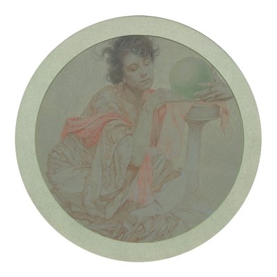 Adivina con bola de cristal de Alphonse Mucha