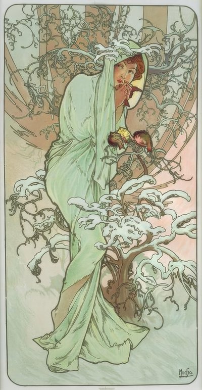 Invierno de Alphonse Mucha
