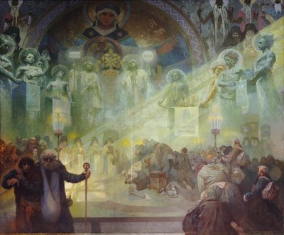 Monte Athos Sagrado de Alphonse Mucha
