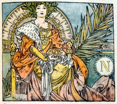 Ilustración de Alphonse Mucha de "Clio", una obra del autor francés Anatole France. 1900 de Alphonse Mucha