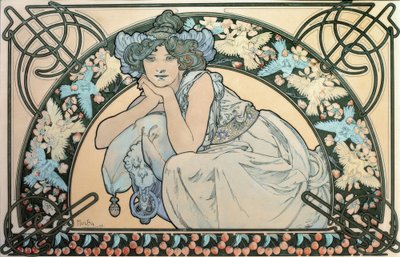 Flor de cerezo de Alphonse Mucha