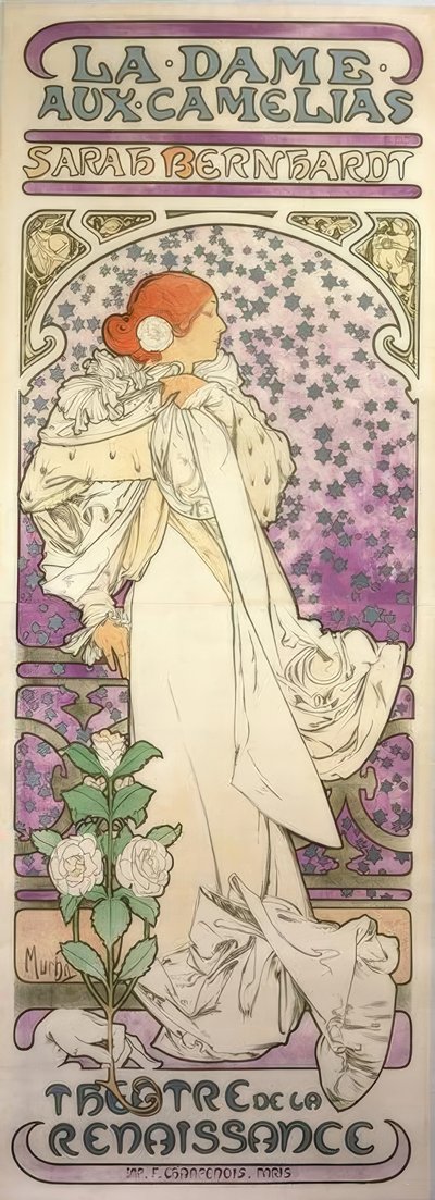 La Dama de las Camelias / Teatro de la Renaissance de Alphonse Mucha