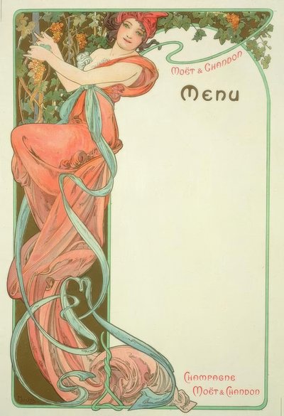 Moët & Chandon / Menú de Alphonse Mucha