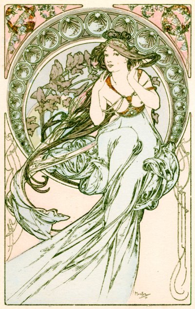 Música, 1900 de Alphonse Mucha