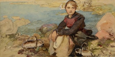 En la orilla, c. 1900 de Alphonse Mucha