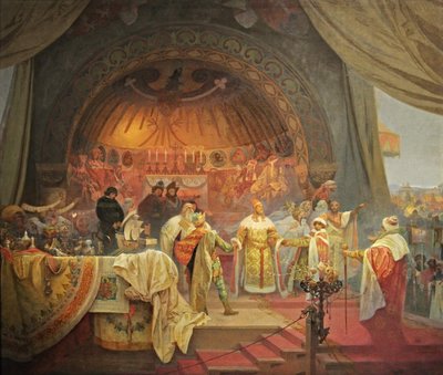 Ottokar II de Bohemia. La Unión de Dinastías Eslavas El ciclo La Epopeya Eslava de Alphonse Mucha