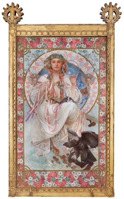 Retrato de Josephine Crane-Bradley como Slavia de Alphonse Mucha