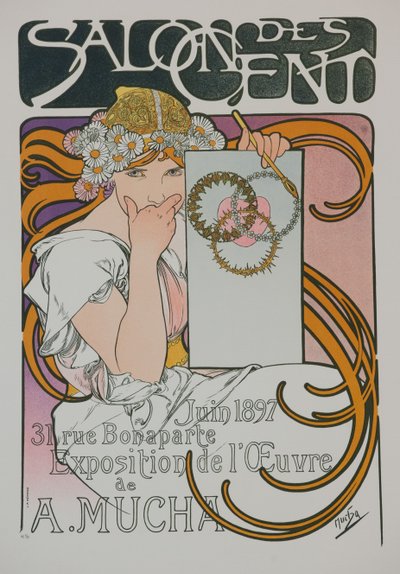 Póster para la exposición de A. Mucha en el Salon des Cent de Alphonse Mucha