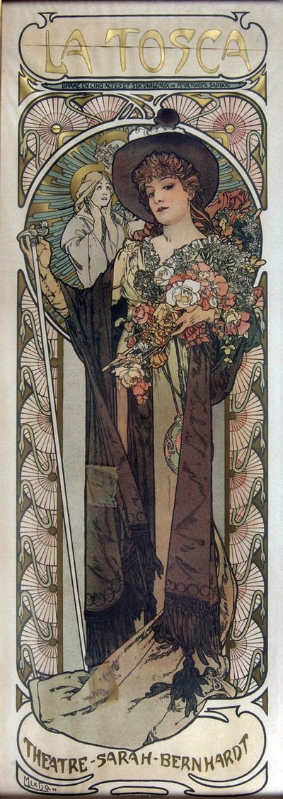 Póster para la obra La Tosca de Victorien Sardou, 1899 de Alphonse Mucha