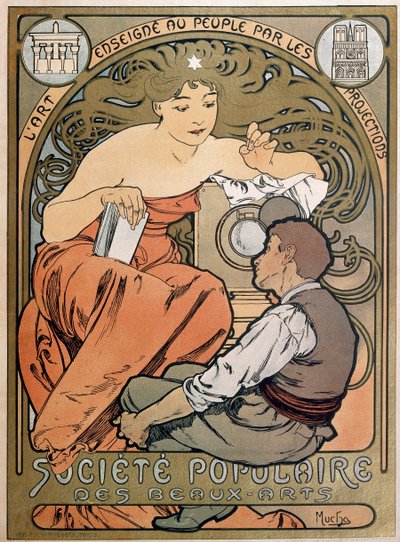 Póster para la Société Populaire des Beaux Arts, 1897 de Alphonse Mucha