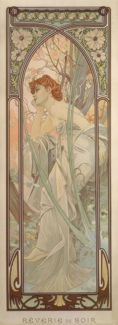 Ensueño de la tarde de Alphonse Mucha