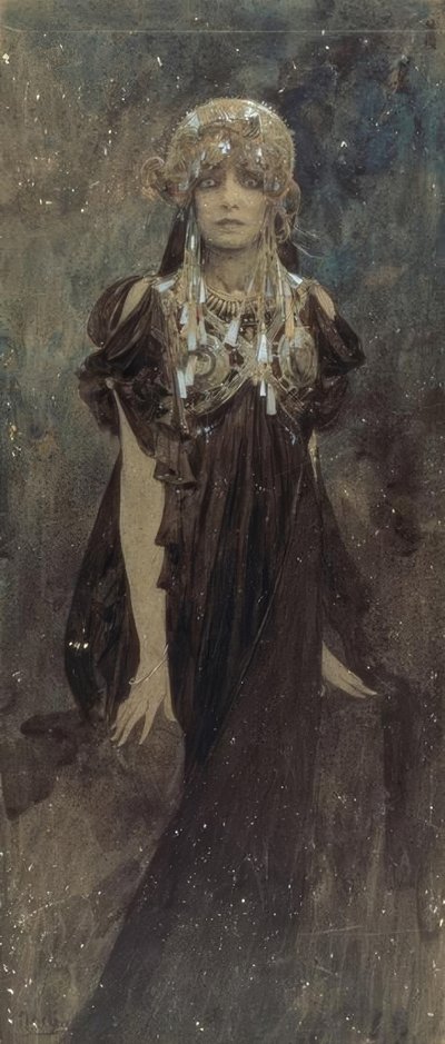 Sarah Bernhardt en el papel de Medea de Alphonse Mucha