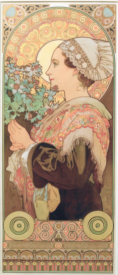 Cardo plateado de Alphonse Mucha