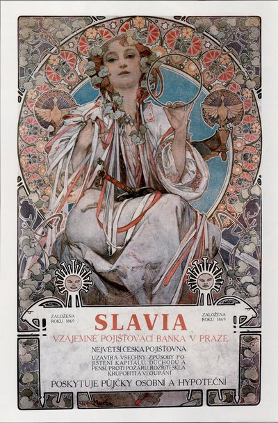 Póster de Slavia, 1907 de Alphonse Mucha