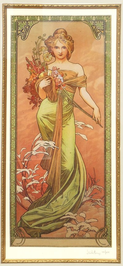 Primavera de la serie Les Saisons de Alphonse Mucha