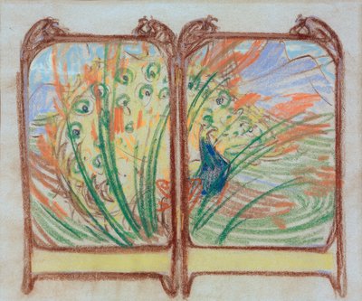 Estudio para un biombo de Alphonse Mucha